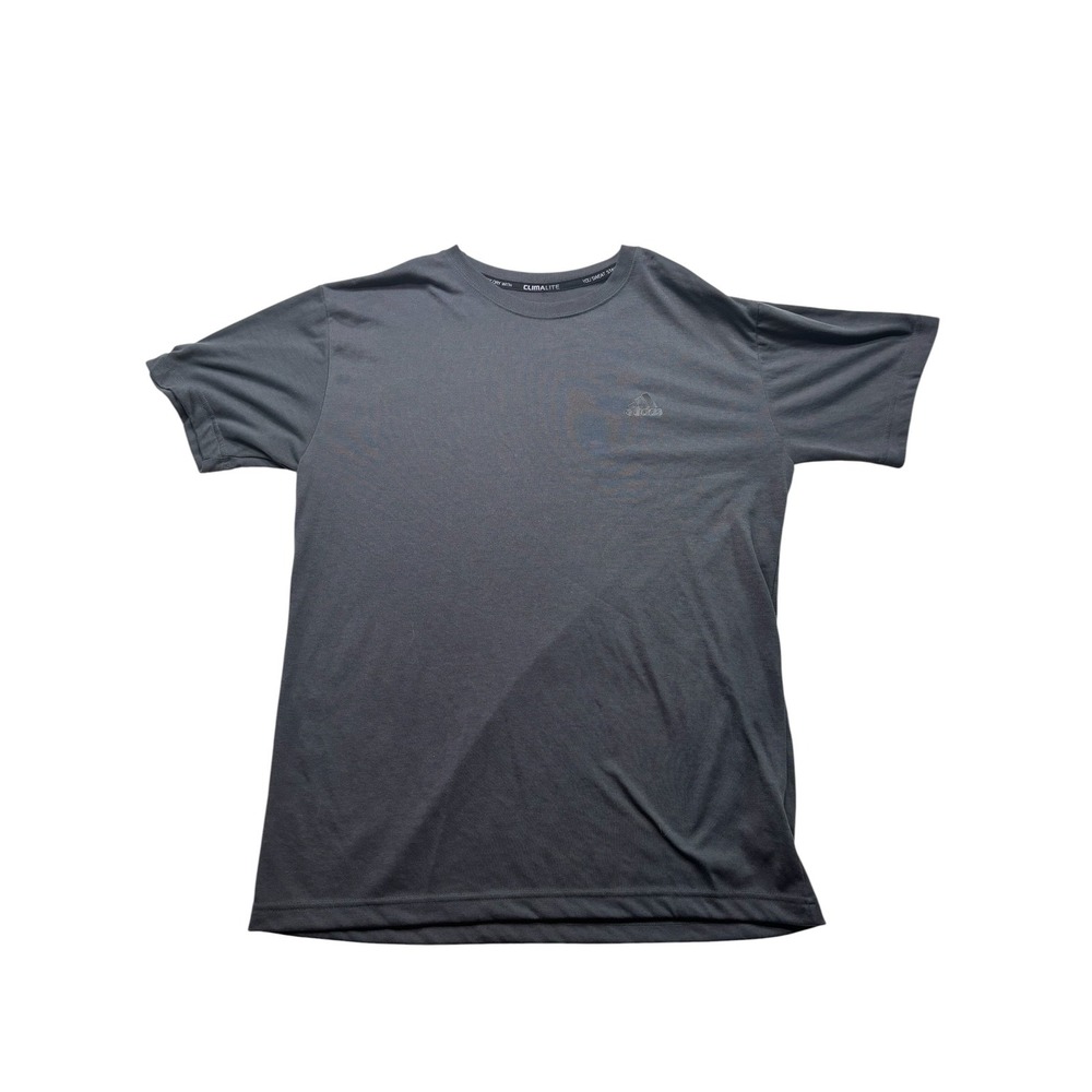 Adidas Mens Climalite Training Shirt Gray Short Sleeve Performance Tee M #1038